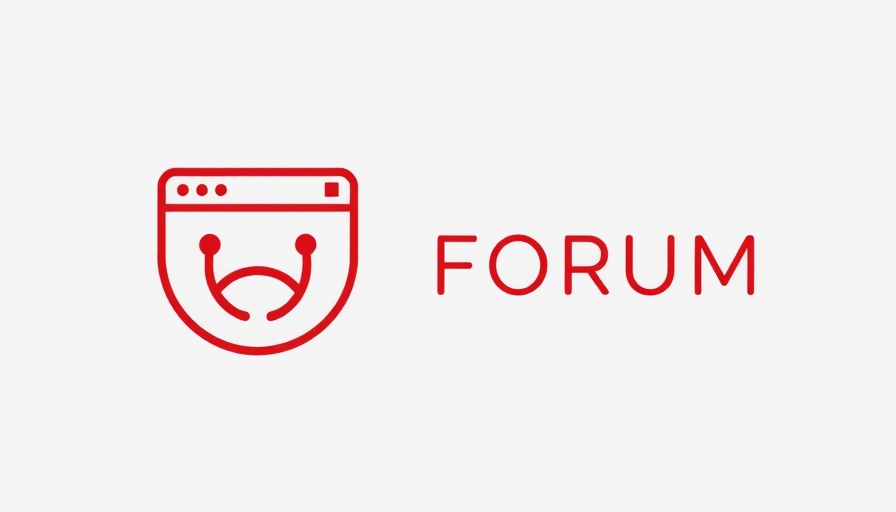 Minimalist forum icon, red web symbol on white background.