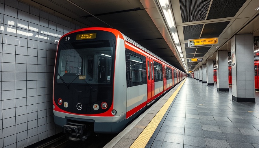 Subway train at platform under investigation for delay.