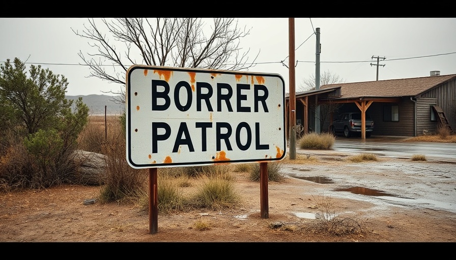 Weathered Border Patrol sign at U.S. Customs checkpoint for WSJ Poll immigration reform discussion.