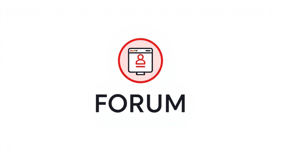 Minimalistic forum icon with red circle and black text.