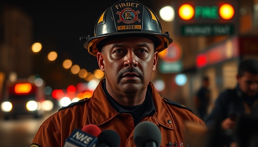 Fire Chief gives statement near truck crash site in East Boston.