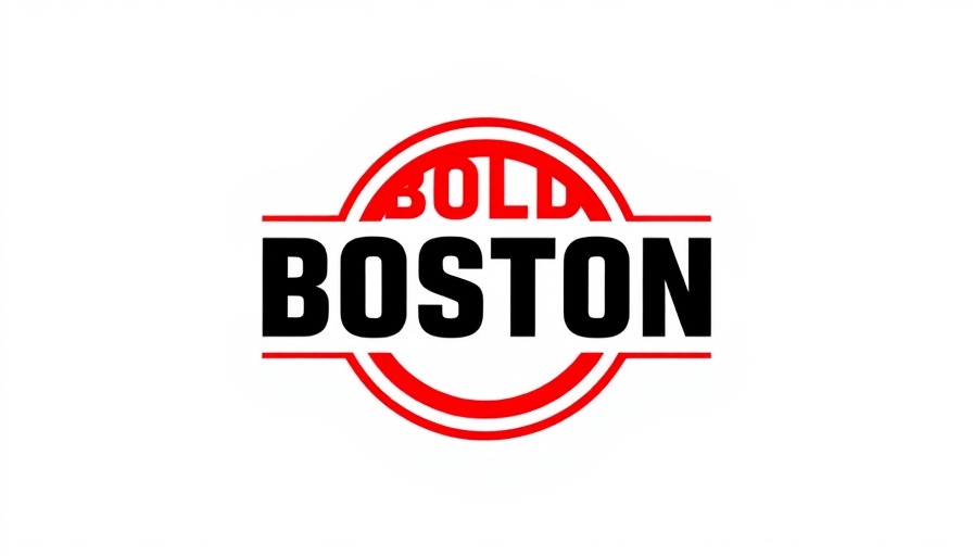 Boston logo with red border and black text