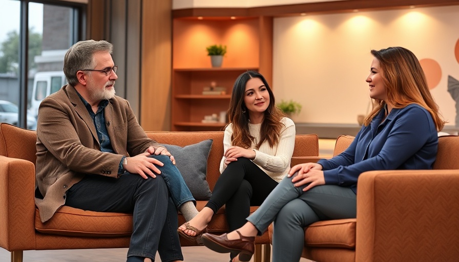 Adults discussing maintaining friendships on a talk show.