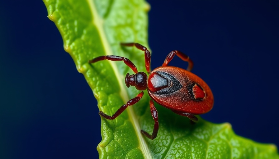 Powassan virus: Close-up of a tick on a leaf.