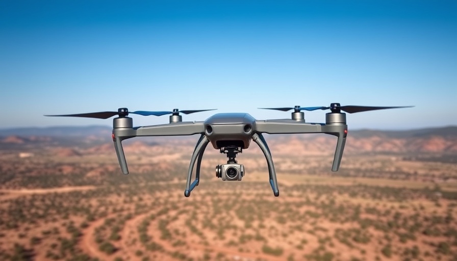 Drone used for school safety monitoring in clear sky.