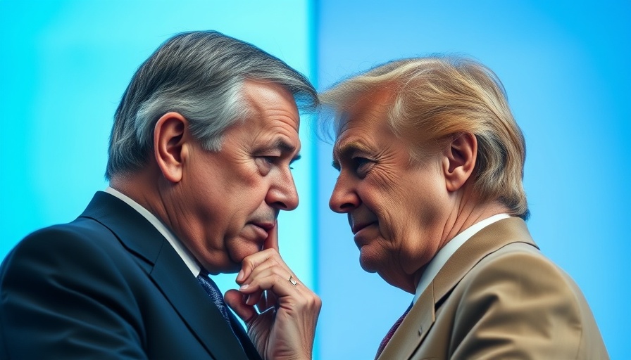 Two political figures facing each other in a split image.