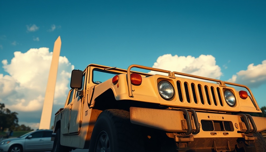 National Guard Humvee near Washington Monument during deployment.