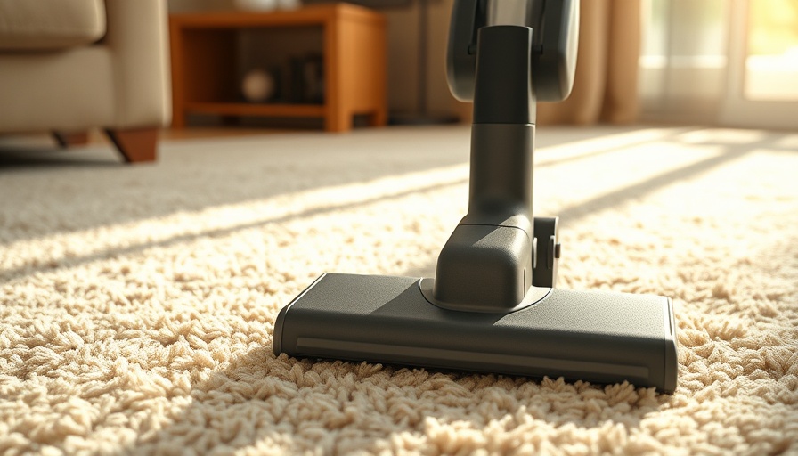 Vacuum cleaner on wall-to-wall carpet, highlighting cleaning benefits.