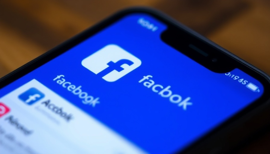 Facebook app on smartphone screen close-up.