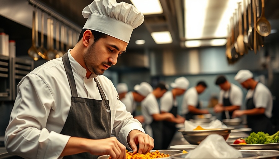 Chef working in kitchen at Asian restaurant in Boston