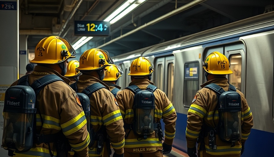 Boston firefighters at Blue Line train incident.