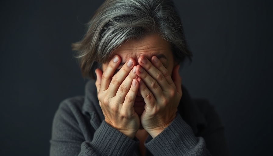 Distressed woman experiencing Summer Seasonal Affective Disorder.