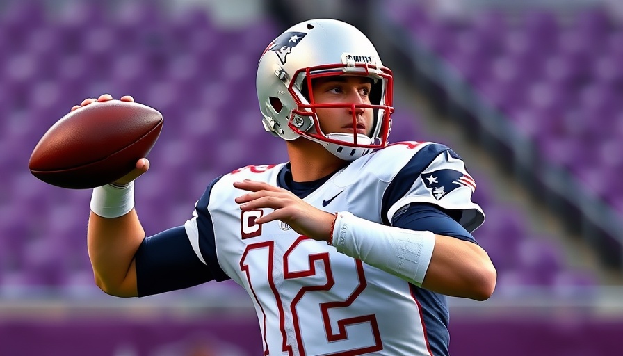 Drake Maye performance as Patriots QB, preparing to throw on the field.