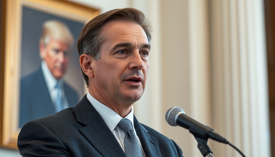 Man speaking at microphone with engaged expression in detailed setting.