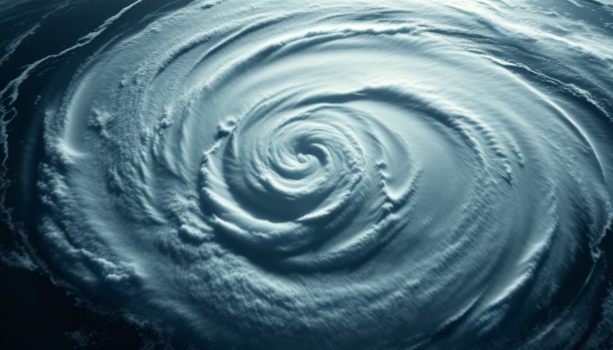 Hurricane Erin satellite view showing swirling cloud formations over the ocean
