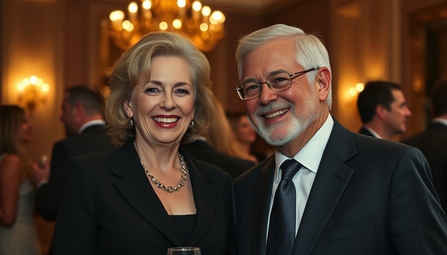 Social gathering at upscale event with smiling guests.