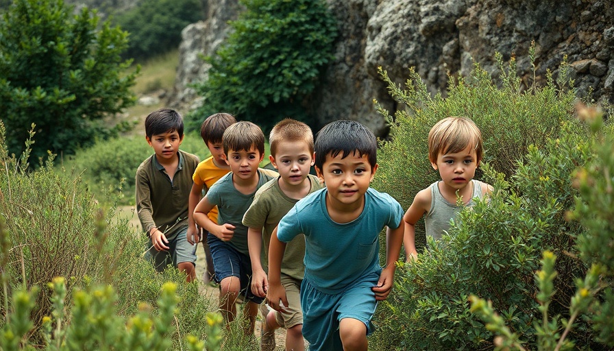 Children navigating through vegetation protect unaccompanied alien children