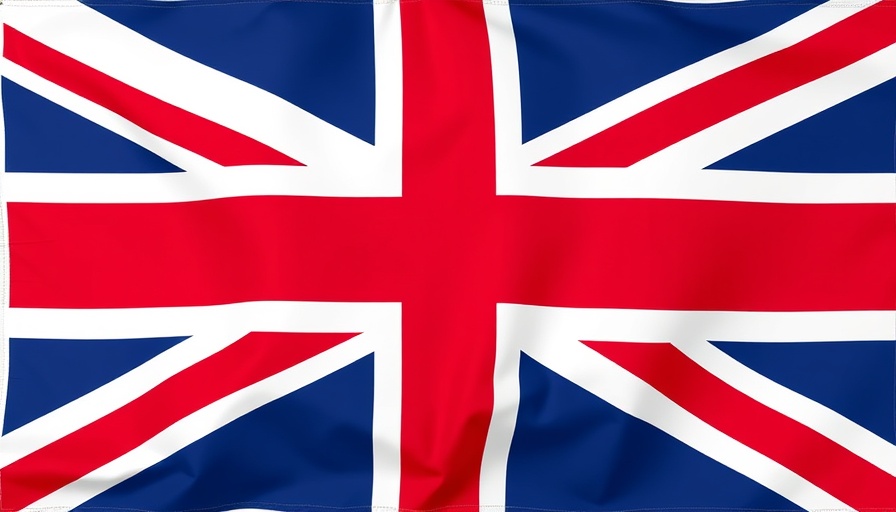 Bold Union Jack flag symbolizing UK asylum claims increase, vibrant colors.