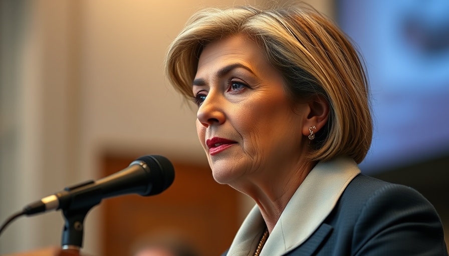 CDC Director Resignation: Mature woman speaking into a microphone.