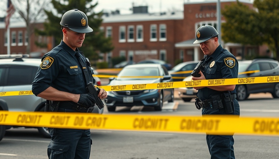 Police securing a Minneapolis school shooting scene