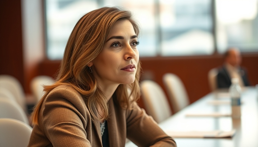 Thoughtful woman at a table, Trump's firing of Fed Governor Lisa Cook