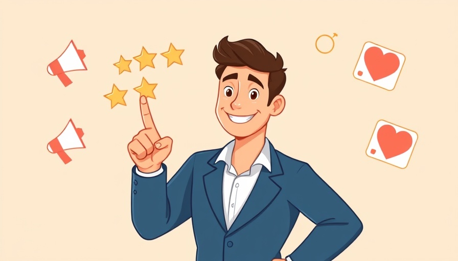 Illustration of man pointing at five-star ratings, representing Becoming the Go-To Company.