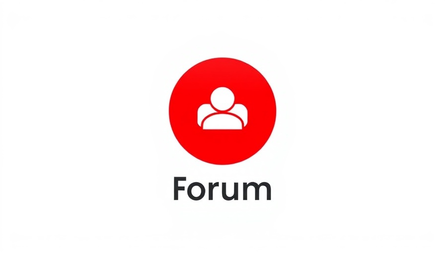 Minimalist forum icon with webpage symbol in red circle.