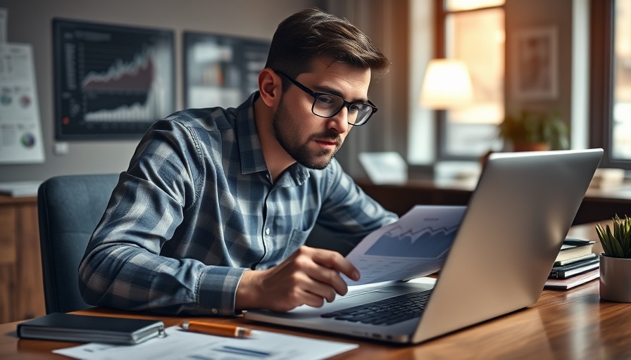 Financial professional analyzing report at desk, Financial Statement Analysis Report.