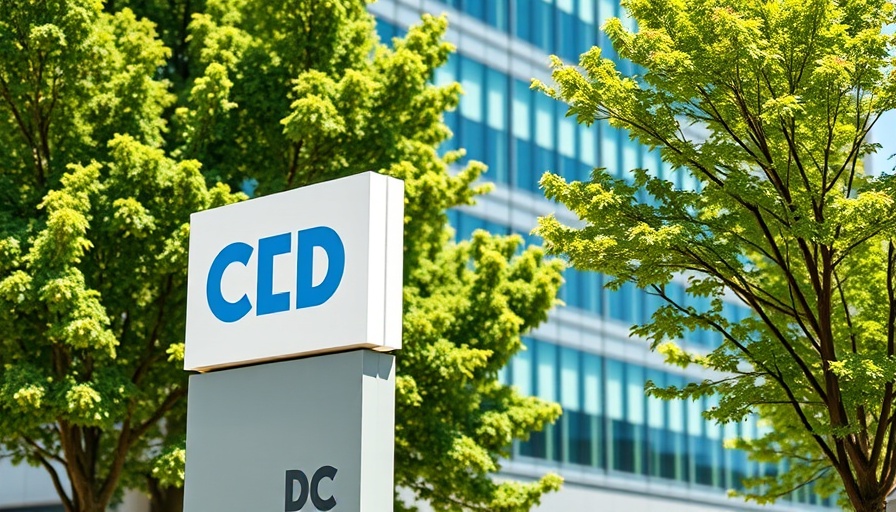 CDC headquarters sign with office building backdrop, capturing return to office.
