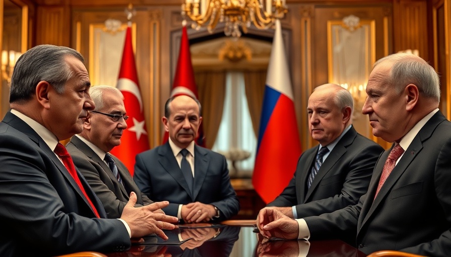 Diplomatic meeting at SCO summit, discussing implications, flags in background.