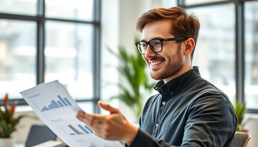 Professional reviewing BPM process importance with graphs in an office.