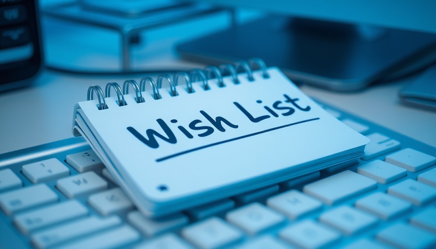 Notebook with 'Wish List' on keyboard, small business renovation projects.