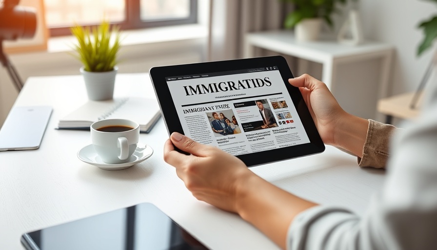 USCIS Expands Law Enforcement Powers with person reading news on tablet.
