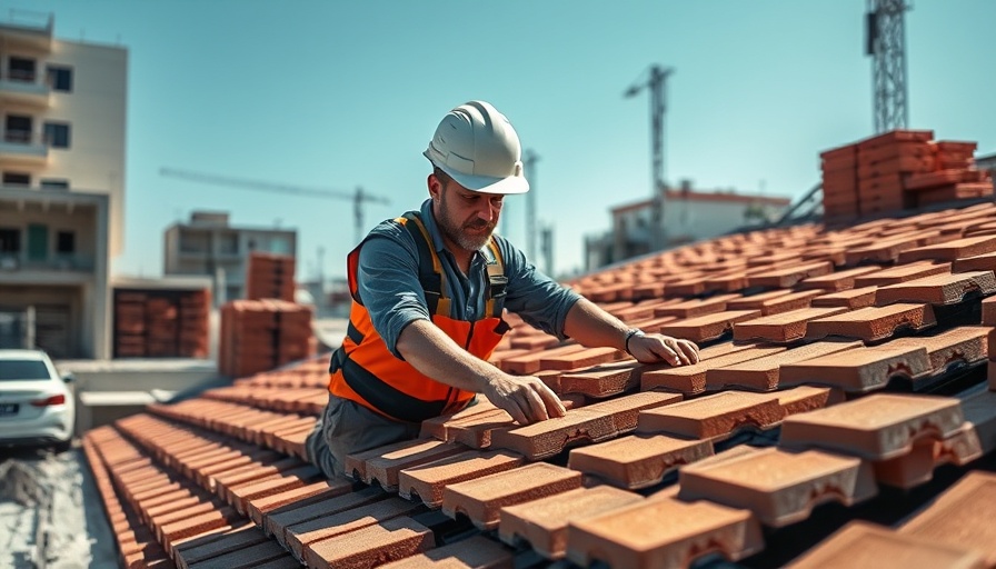 Construction worker laying tiles under bright sun symbolizing hiring slowdown in jobs report.