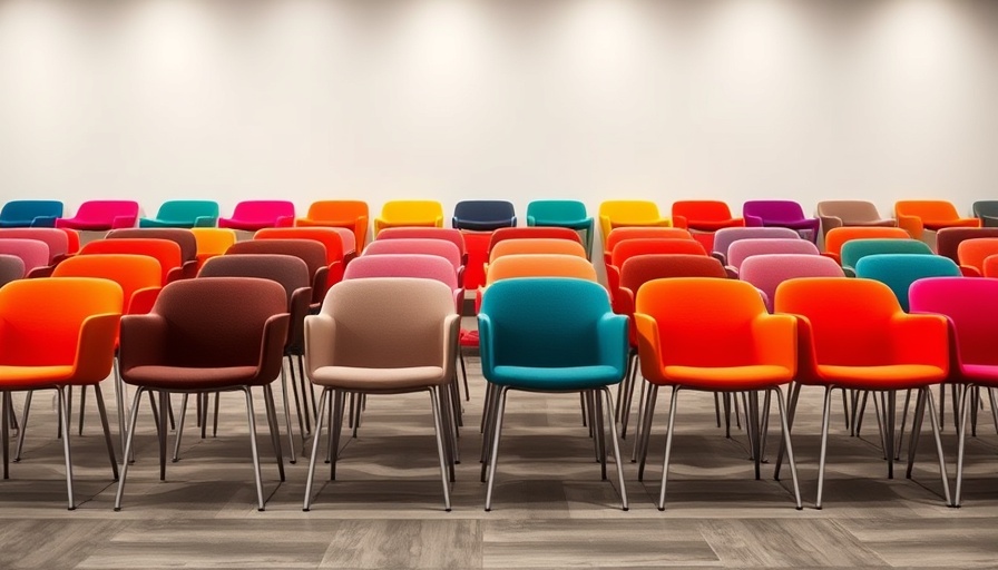 Colorful chairs in successful retail store floor plan display.