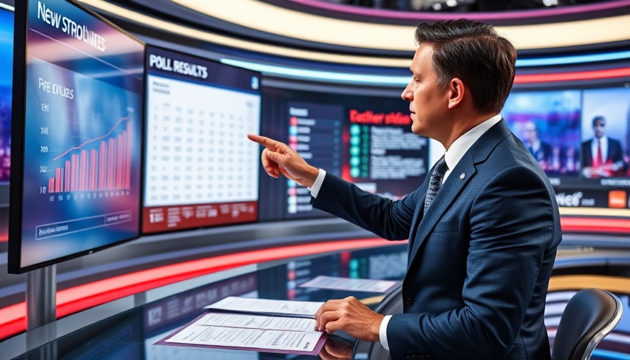 News anchor discusses poll on Trump's handling of inflation with statistics on screen.