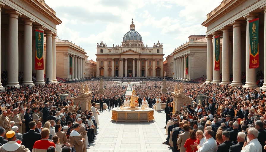 Ceremonial gathering at St. Peter's Basilica for first millennial saint.