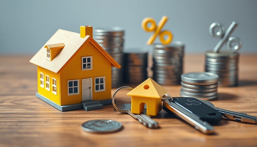 HELOC and home equity loan interest rates depicted with a house model and coins.