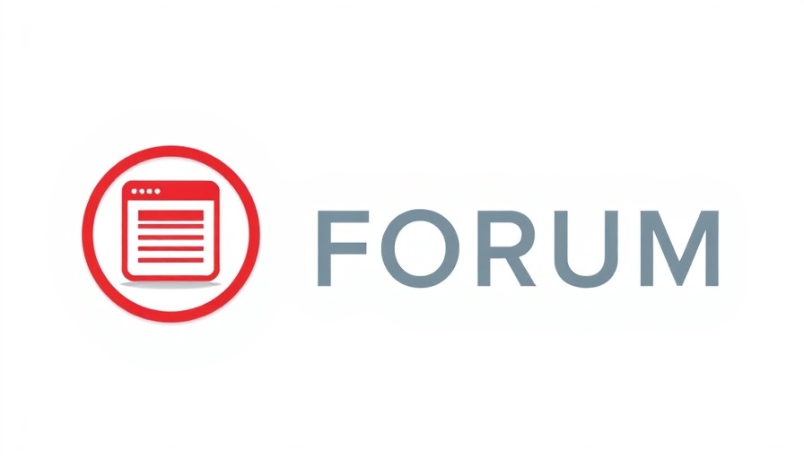 Forum icon with a red circle and webpage symbol