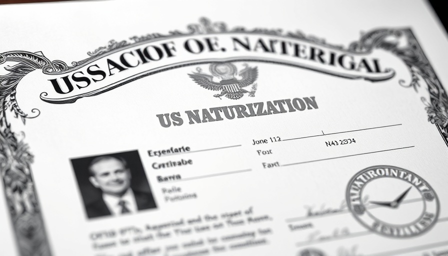 Official US naturalization certificate with ornate border.