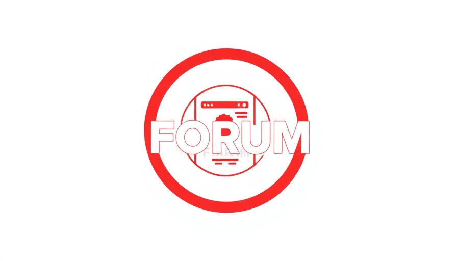 Red and black forum logo with website icon.