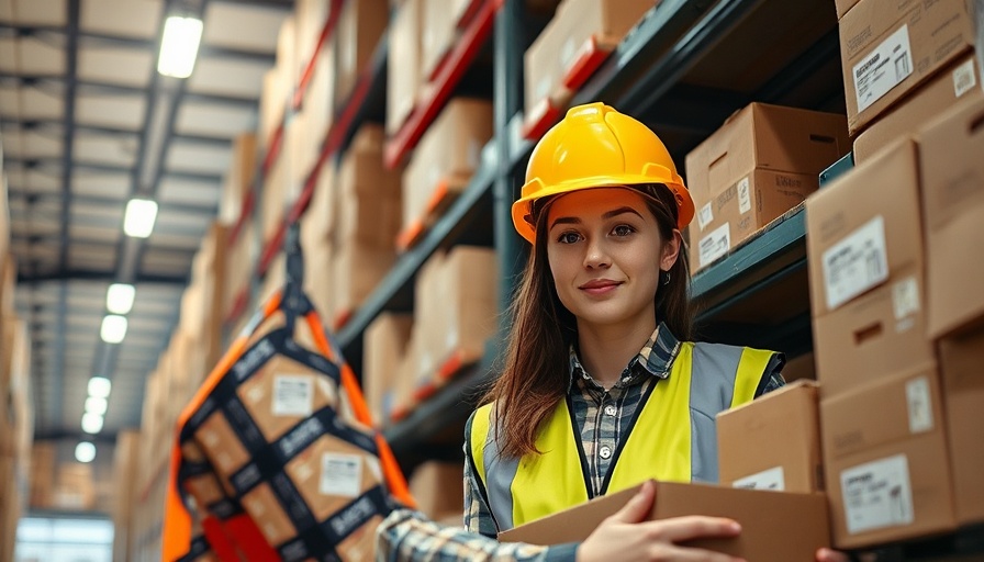 Warehouse workers organizing boxes in a warehouse for inventory systems.