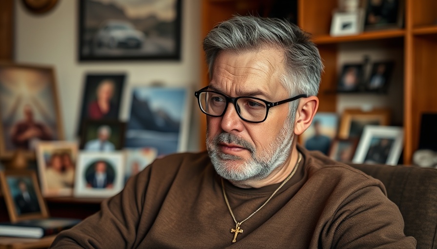 Contemplative man in glasses reflects on wrongful conviction in Los Angeles