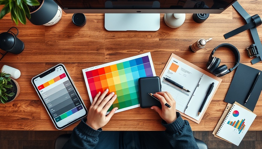 Designer working on effective brand identity examples with tools.