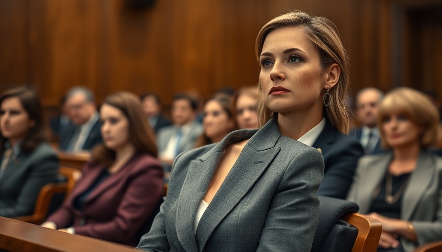 Confident woman at formal hearing discussing CDC political influence.