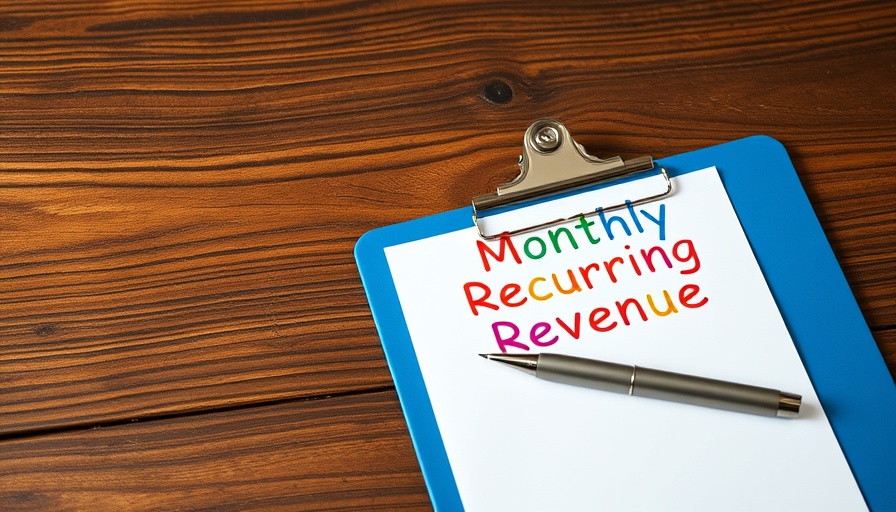 Note on clipboard with 'Monthly Recurring Revenue' for small business.