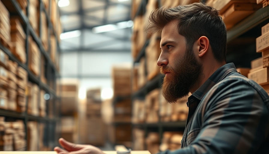 Man inspecting inventory in warehouse as part of effective inventory management strategies.