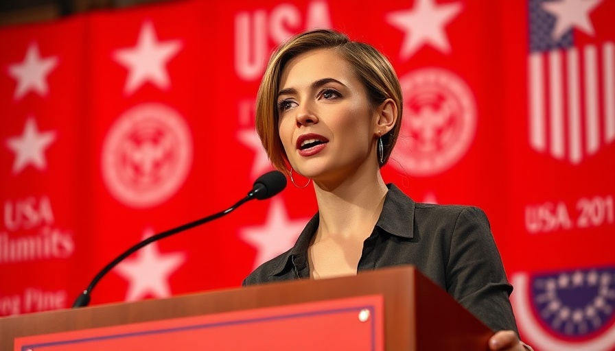 Confident speaker addresses audience, impacting political discourse.