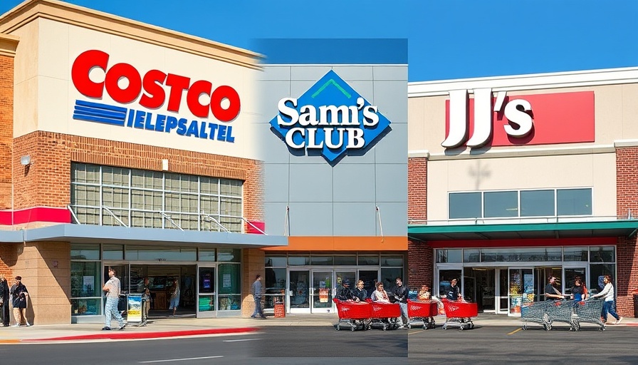 Costco Sam's Club BJ's storefronts illustrating membership growth.