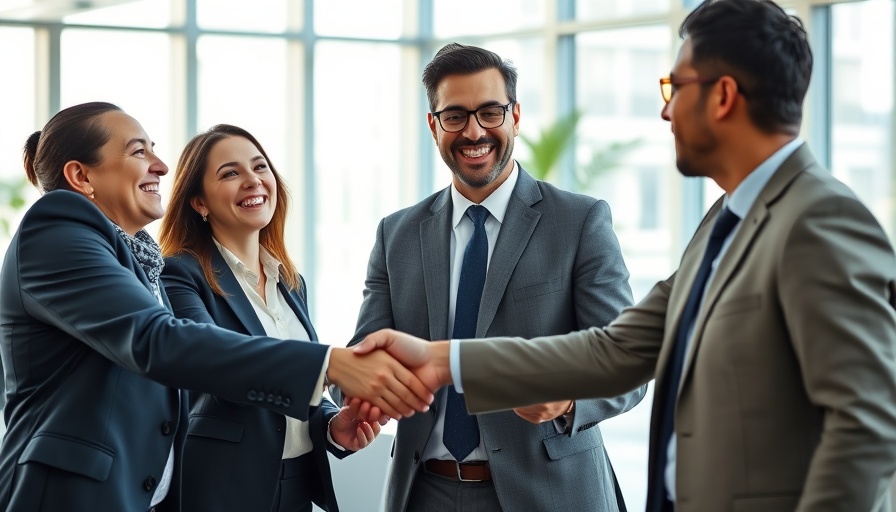 Business professionals shaking hands, showcasing negotiation strategies.
